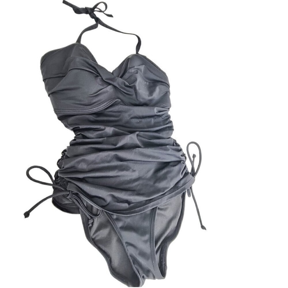 Victoria's Secret One Piece Black Padded Swimsuit size 34DD Tummy Control